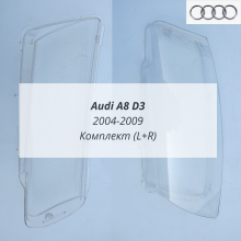 A8 D3 стекла фар комплект (L+R)
