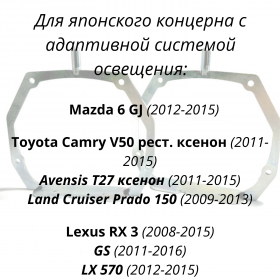 Mazda 6 GJ, Camry V50 рест., Lexus GS. RX с AFS Переходные рамки